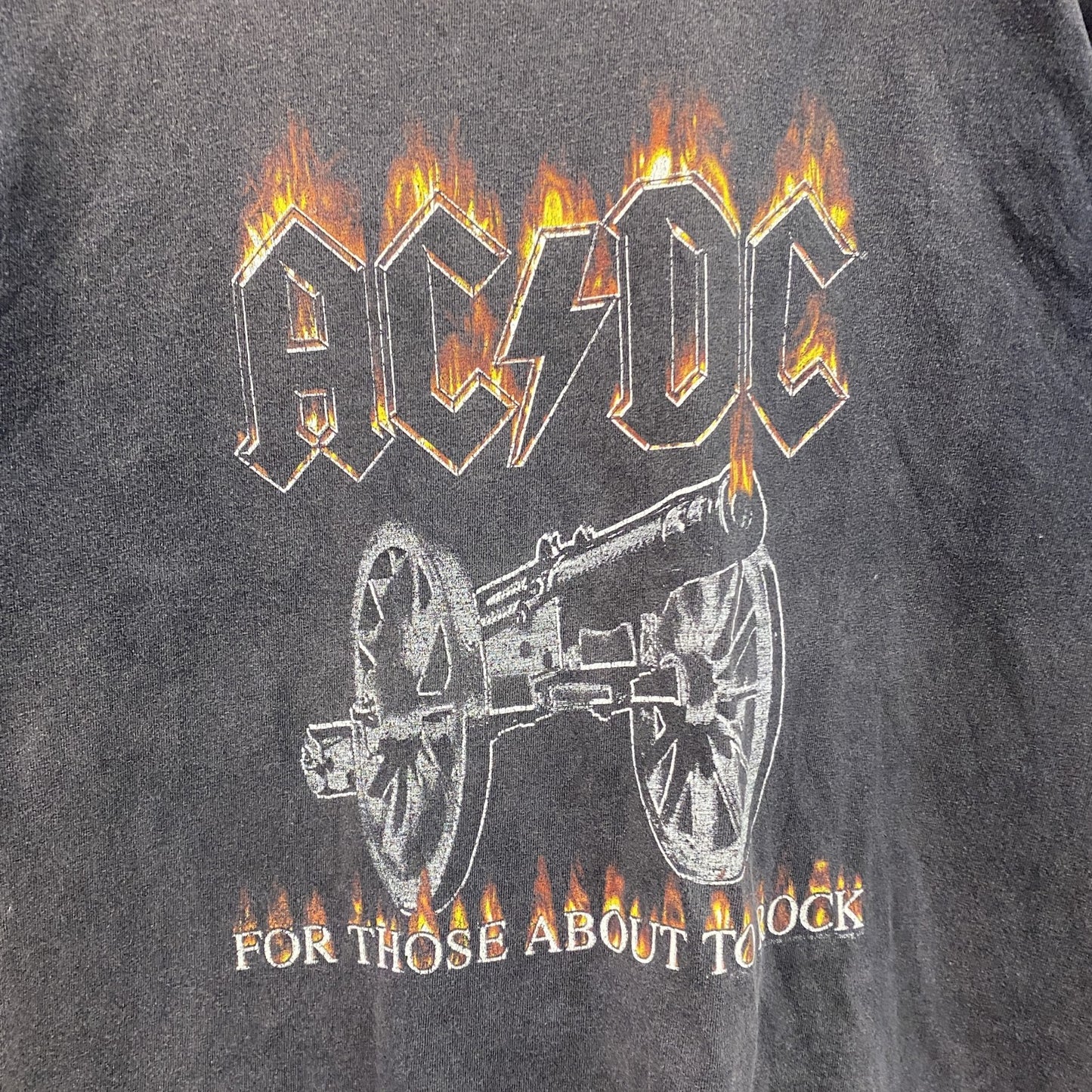 00s　ALSTYLE　AC/DC　エーシー・ディーシー　半袖Tシャツ　バンドT　フェード　黒　ブラック　XLサイズ