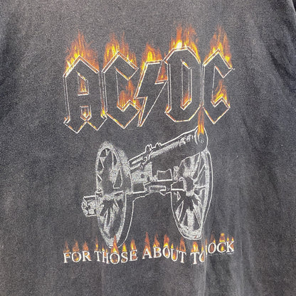 00s　ALSTYLE　AC/DC　エーシー・ディーシー　半袖Tシャツ　バンドT　フェード　黒　ブラック　XLサイズ