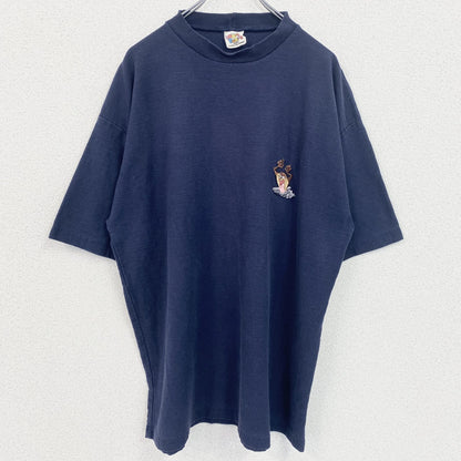 古着 used　90s　LOONY TUNES　ルーニー・テューンズ　半袖ワンポイントTシャツ　刺繍　タズマニアンデビル　