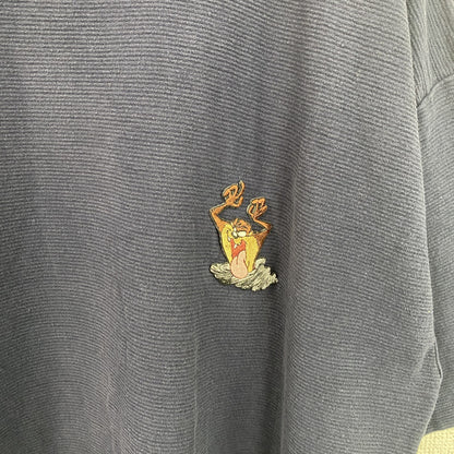 古着 used　90s　LOONY TUNES　ルーニー・テューンズ　半袖ワンポイントTシャツ　刺繍　タズマニアンデビル　