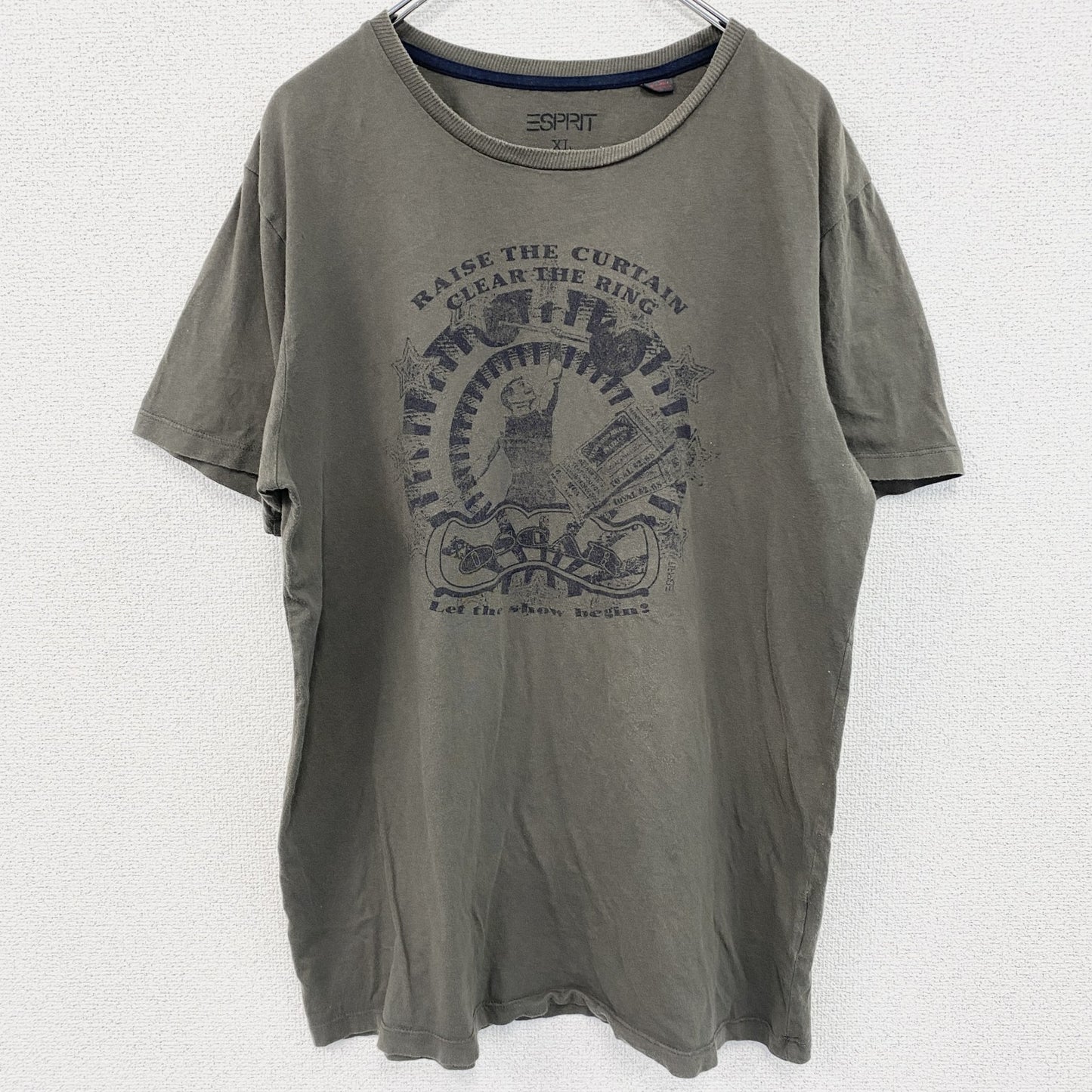 古着 used　半袖プリントTシャツ　オスカー　OSCAR　チャコールグレー　クルーネック　レトロデザイン　XLサイズ
