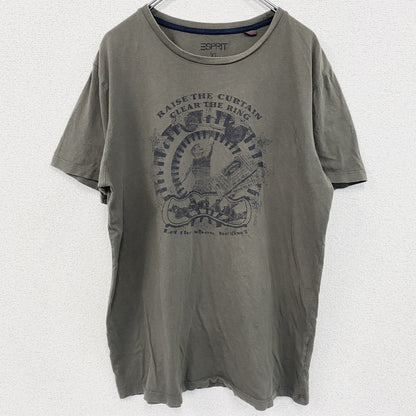 古着 used　半袖プリントTシャツ　オスカー　OSCAR　チャコールグレー　クルーネック　レトロデザイン　XLサイズ