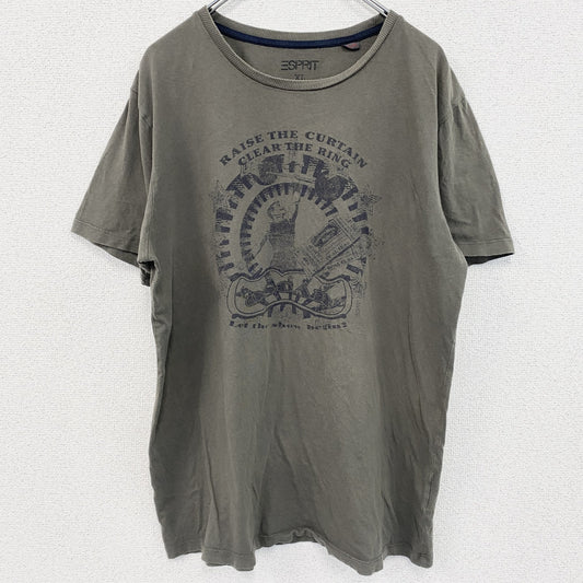 古着 used　半袖プリントTシャツ　オスカー　OSCAR　チャコールグレー　クルーネック　レトロデザイン　XLサイズ