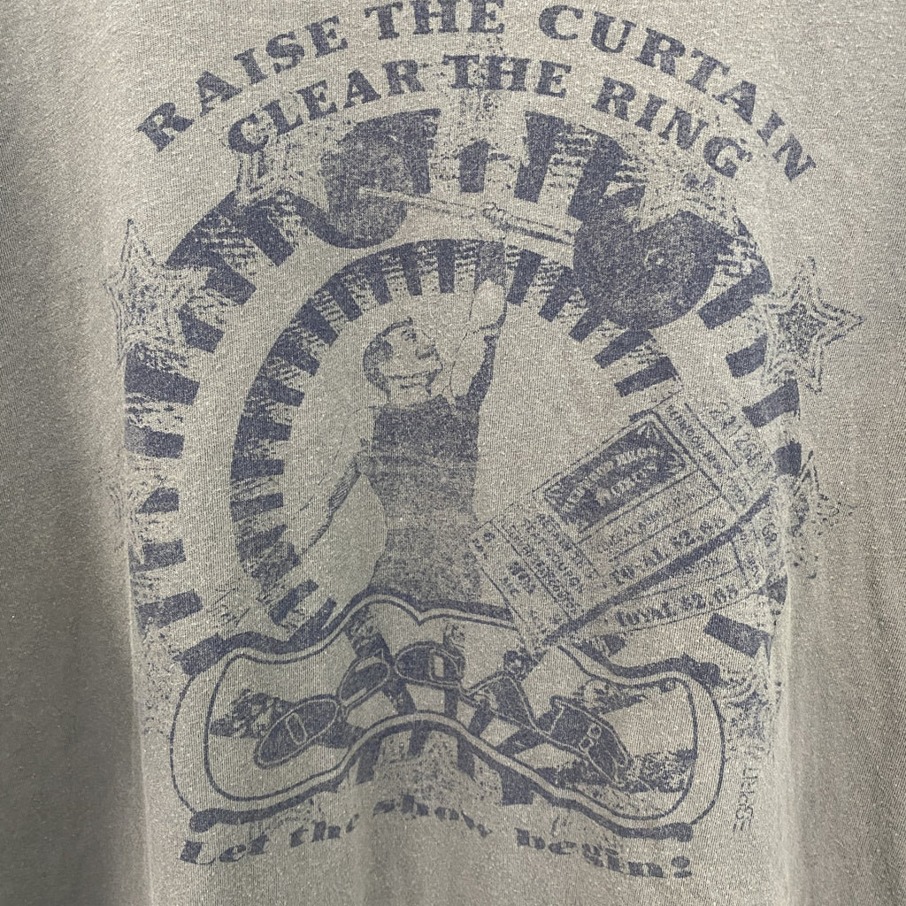 古着 used　半袖プリントTシャツ　オスカー　OSCAR　チャコールグレー　クルーネック　レトロデザイン　XLサイズ