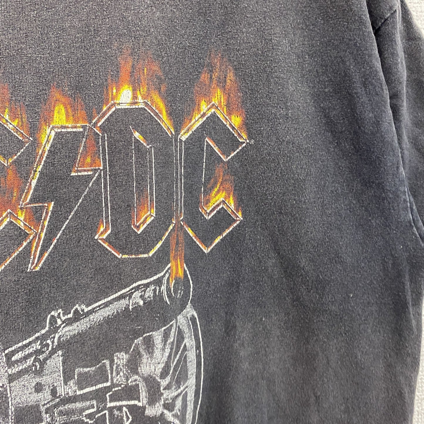 00s　ALSTYLE　AC/DC　エーシー・ディーシー　半袖Tシャツ　バンドT　フェード　黒　ブラック　XLサイズ