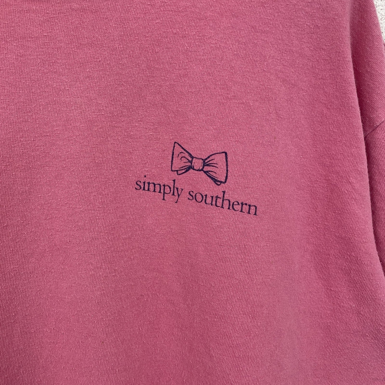 古着 used　Simply Southern　半袖アニマル柄プリントTシャツ　ワンポイント　ピンク　リス　レトロ　Ｌサイズ