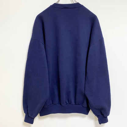 古着 used　USA製　JERZEES ジャージーズ　長袖プリントスウェット　トレーナー　雪だるま　ネイビー　レトロ　XLサイズ
