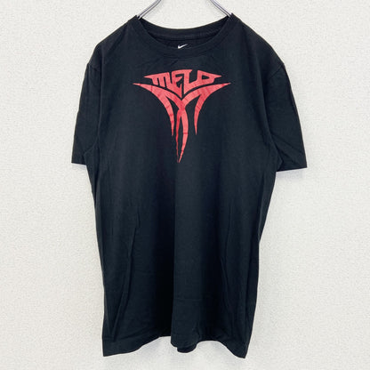 NIKE ナイキ　半袖プリントTシャツ　MELD　スウッシュロゴ　カジュアル　黒　クルーネック　XLサイズ