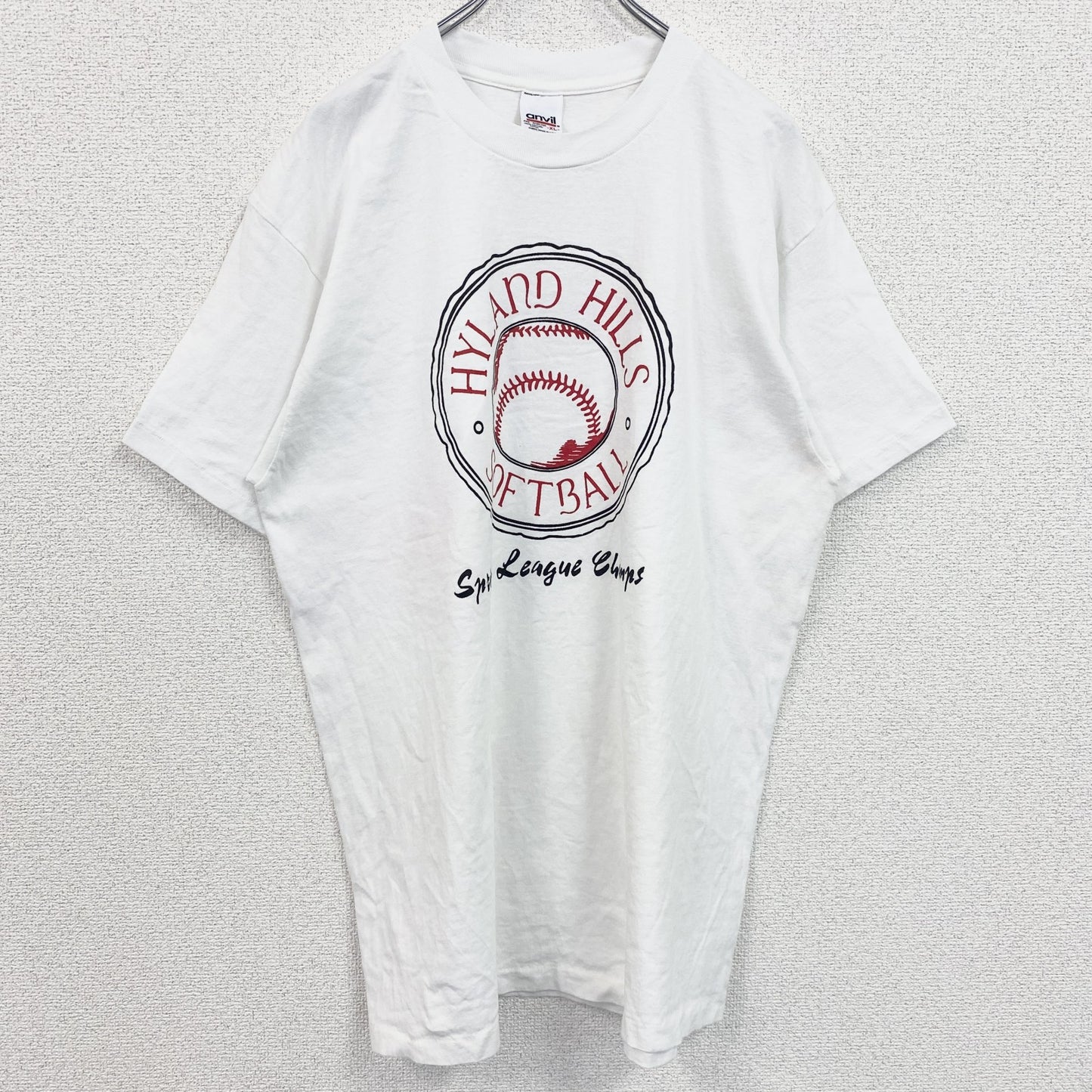 古着 used　Anvil　アンビル　半袖プリントTシャツ　ヴィンテージ　クルーネック　シングルステッチ　白　XLサイズ