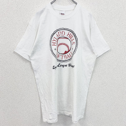 古着 used　Anvil　アンビル　半袖プリントTシャツ　ヴィンテージ　クルーネック　シングルステッチ　白　XLサイズ