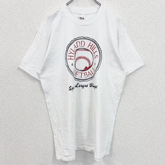 古着 used　Anvil　アンビル　半袖プリントTシャツ　ヴィンテージ　クルーネック　シングルステッチ　白　XLサイズ