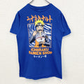 古着 used　半袖アニメプリントTシャツ　NARUTO　少年ジャンプ　うずまきナルト　ラーメン一楽　青　クルーネック　XLサイズ
