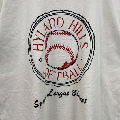 古着 used　Anvil　アンビル　半袖プリントTシャツ　ヴィンテージ　クルーネック　シングルステッチ　白　XLサイズ