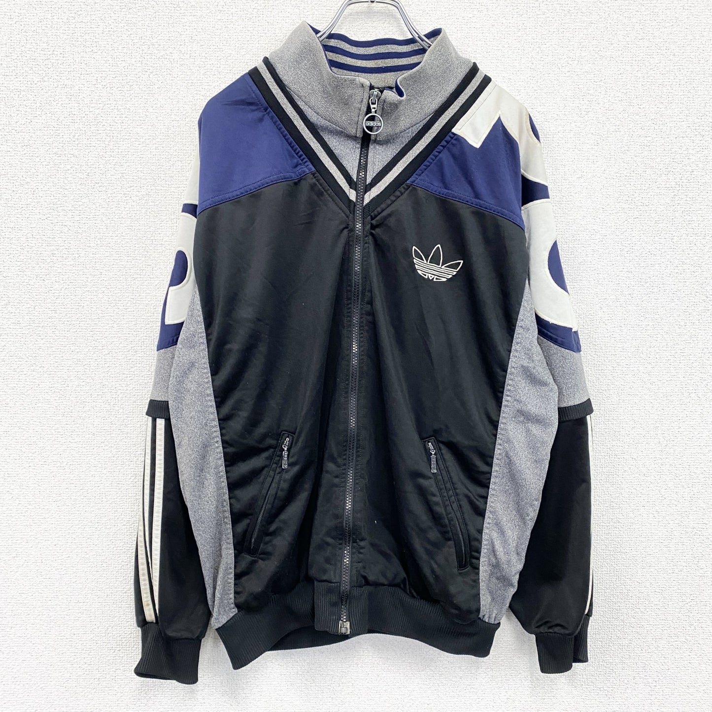 90s　adidas　アディダス　トラックジャケット/ジャージ　ヴィンテージ　黒　ブラック　Mサイズ　