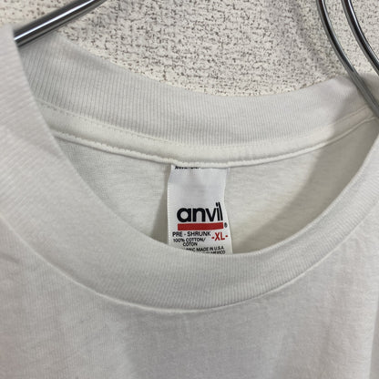 古着 used　Anvil　アンビル　半袖プリントTシャツ　ヴィンテージ　クルーネック　シングルステッチ　白　XLサイズ