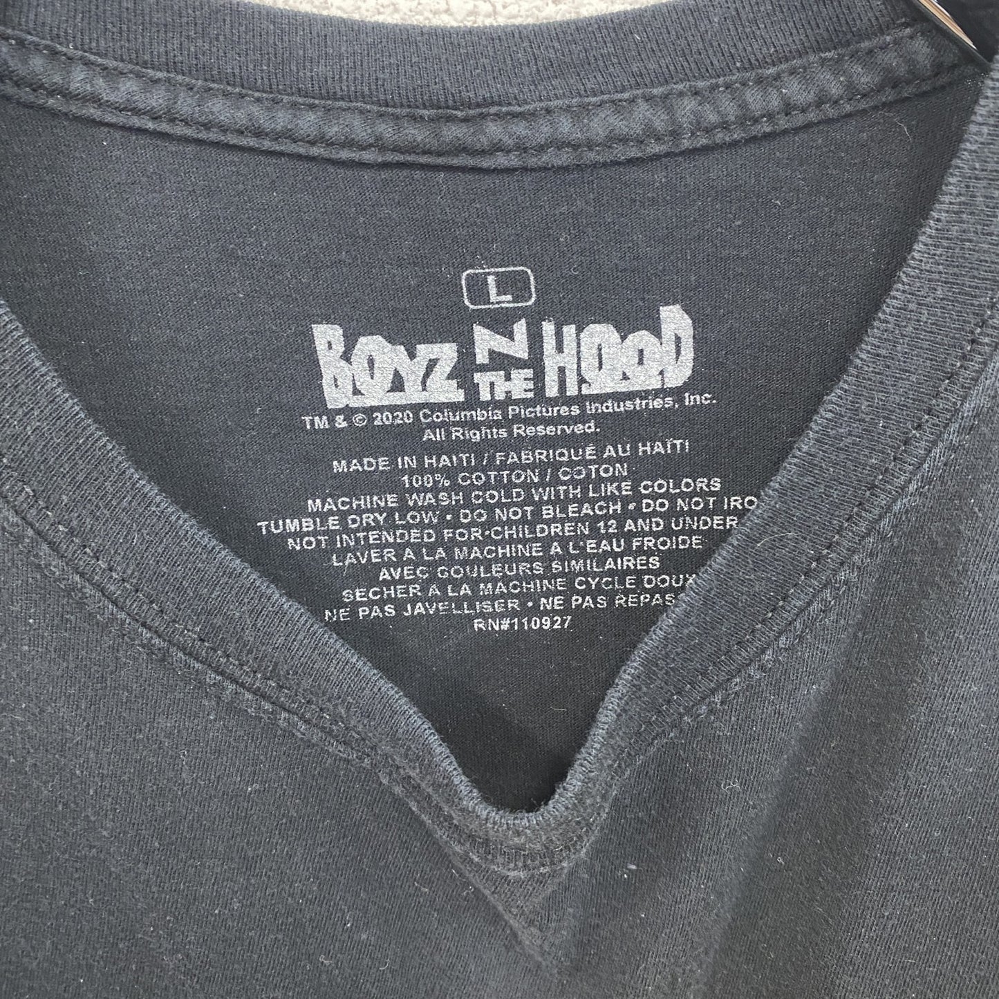 古着 used　半袖プリントTシャツ　ボーイズンザフッド　アイスキューブ　黒　ブラック　クルーネック　レトロデザイン　Lサイズ