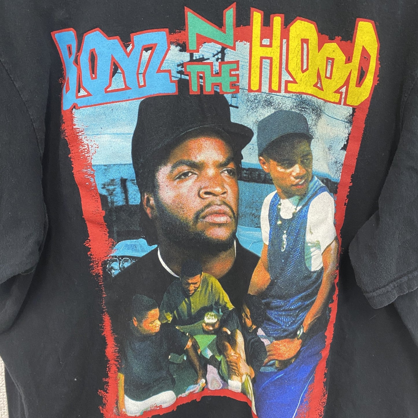 古着 used　半袖プリントTシャツ　ボーイズンザフッド　アイスキューブ　黒　ブラック　クルーネック　レトロデザイン　Lサイズ