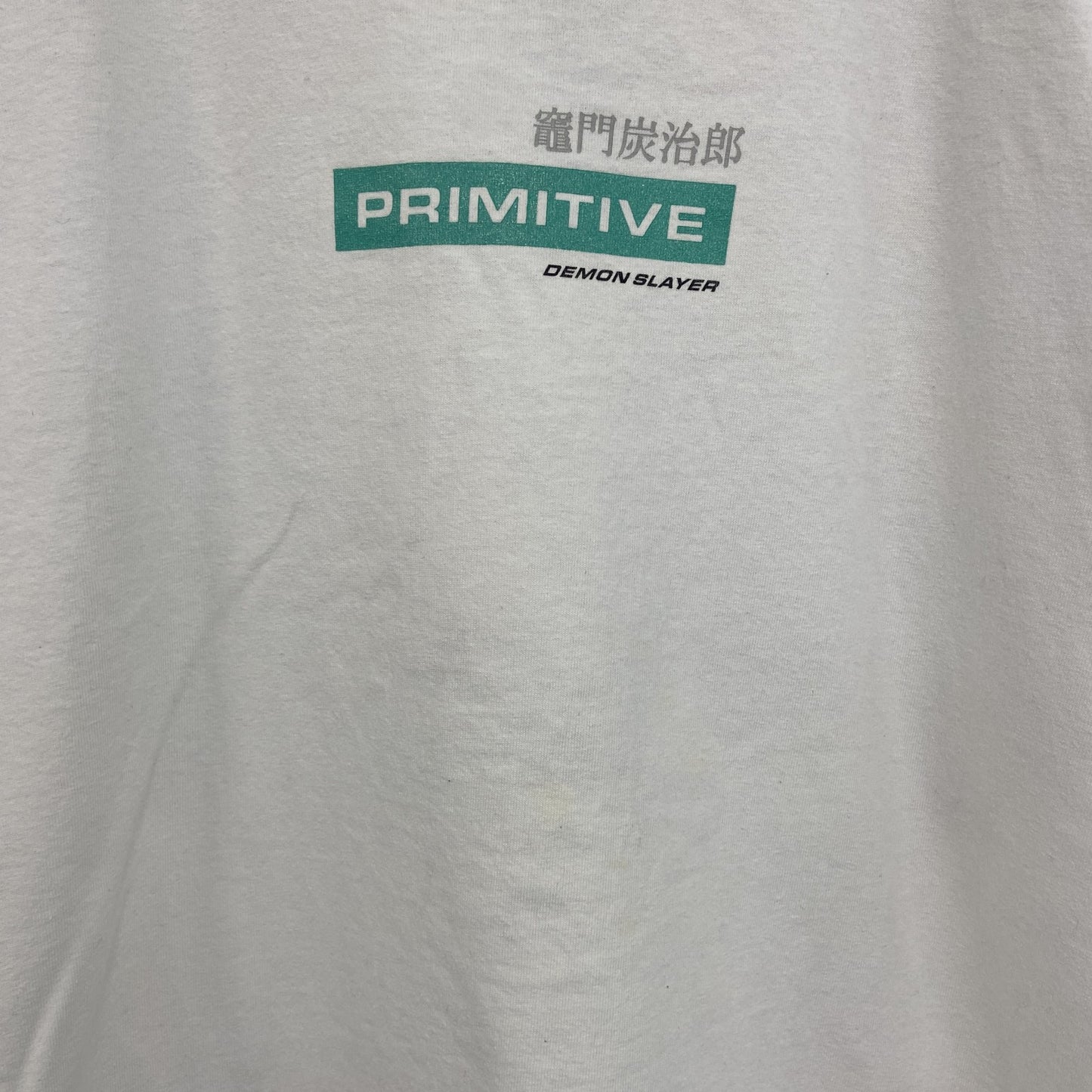 古着 used　DEMON SLAYER　半袖アニメプリントTシャツ　鬼滅の刃　竃門炭治郎　白　クルーネック　Lサイズ