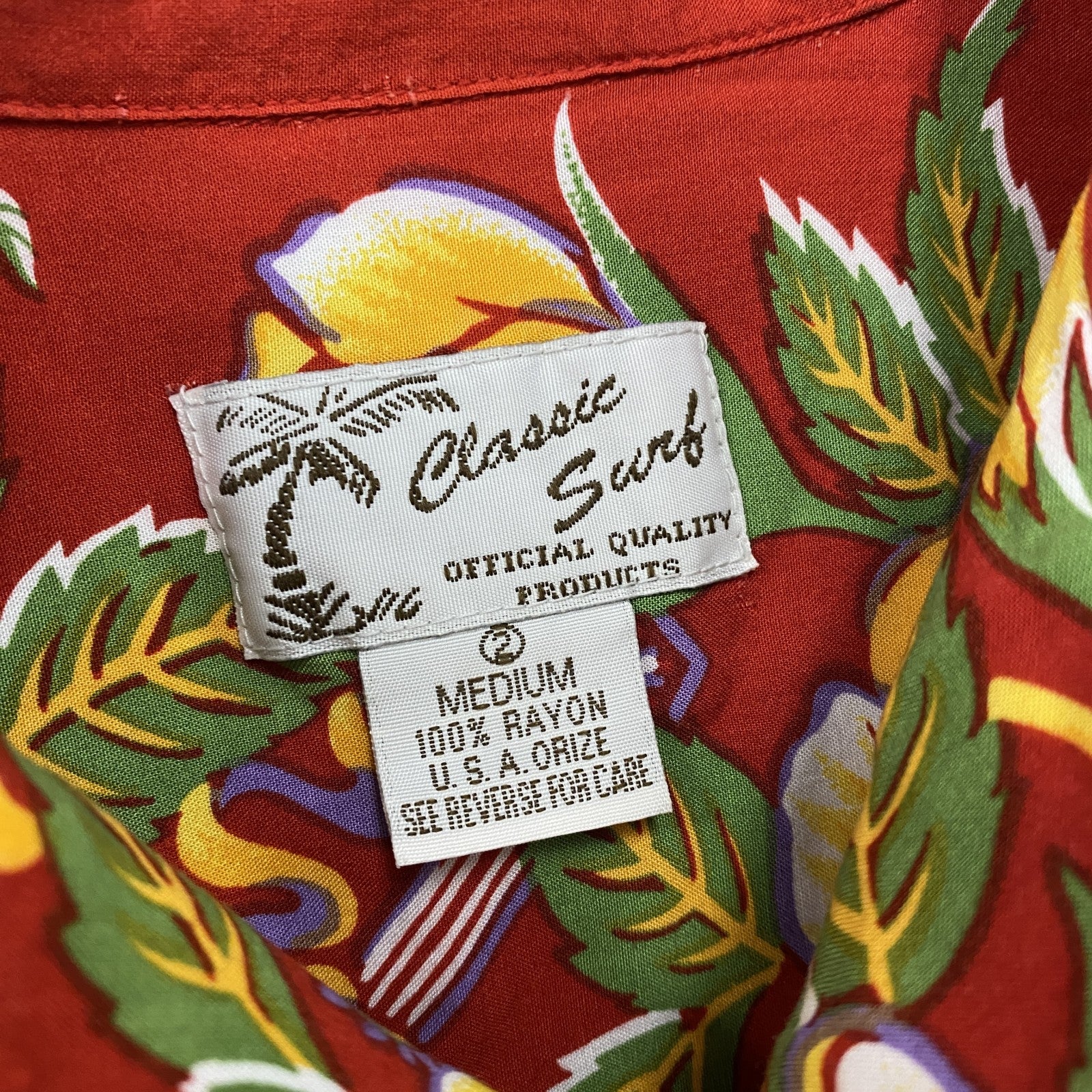 ClassicSurf　半袖開襟シャツ　アロハシャツ　総柄　赤　レッド　Mサイズ