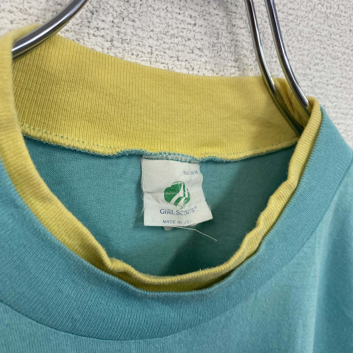 古着 used　90s　1994　半袖プリントTシャツ　ヴィンテージ　クルーネック　レトロデザイン　水色　ライトブルー　XLサイズ