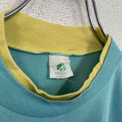 古着 used　90s　1994　半袖プリントTシャツ　ヴィンテージ　クルーネック　レトロデザイン　水色　ライトブルー　XLサイズ