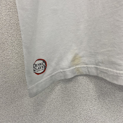 古着 used　DEMON SLAYER　半袖アニメプリントTシャツ　鬼滅の刃　竃門炭治郎　白　クルーネック　Lサイズ