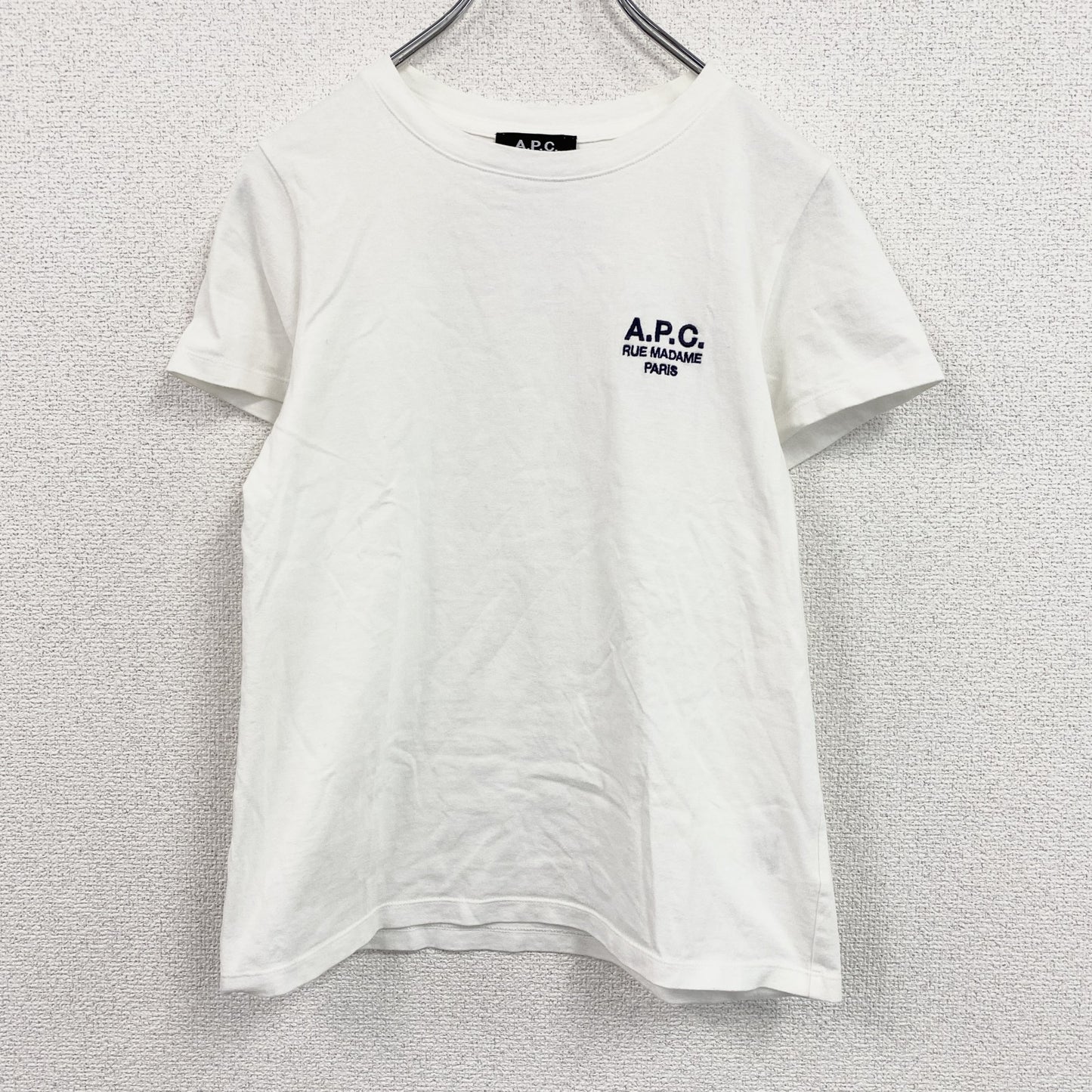 A.P.C.　アーペーセー　半袖プリントTシャツ　Rue Madame　白　ホワイト　Sサイズ