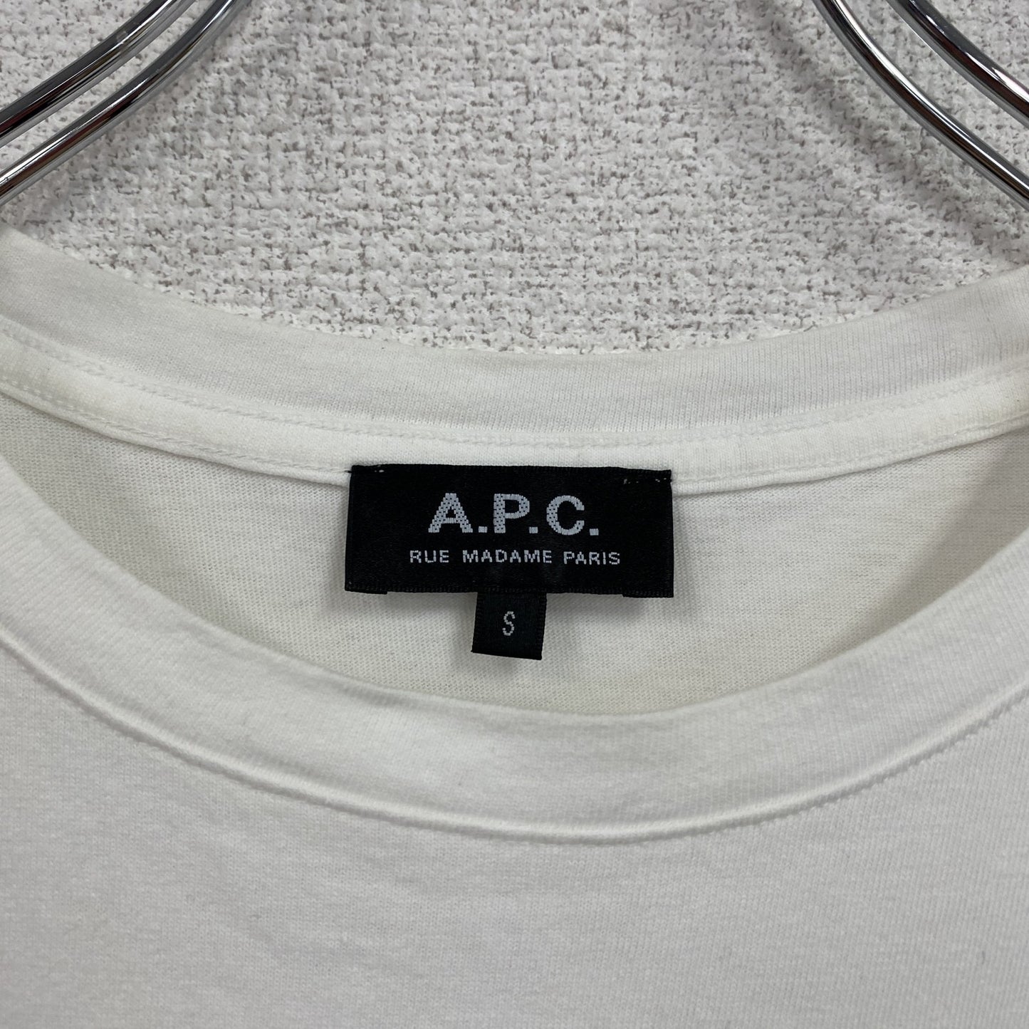 A.P.C.　アーペーセー　半袖プリントTシャツ　Rue Madame　白　ホワイト　Sサイズ