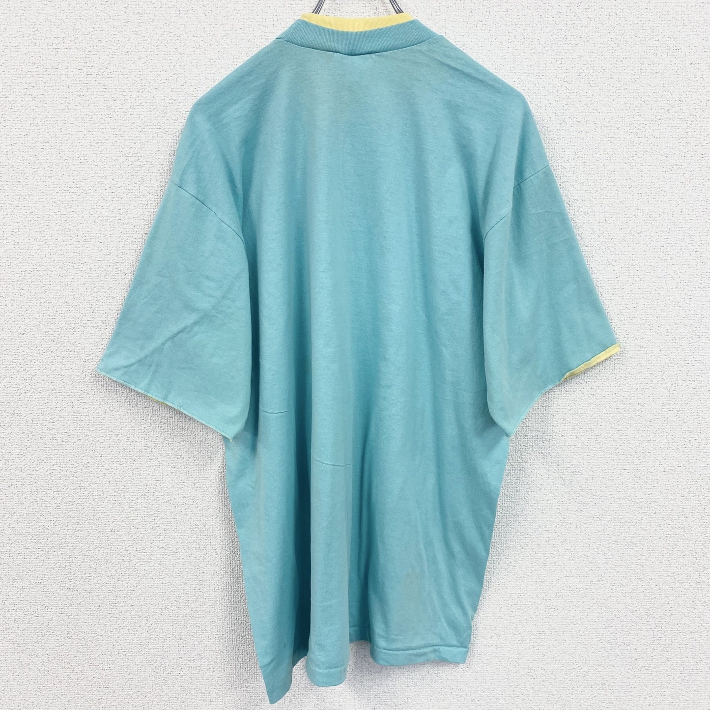 古着 used　90s　1994　半袖プリントTシャツ　ヴィンテージ　クルーネック　レトロデザイン　水色　ライトブルー　XLサイズ