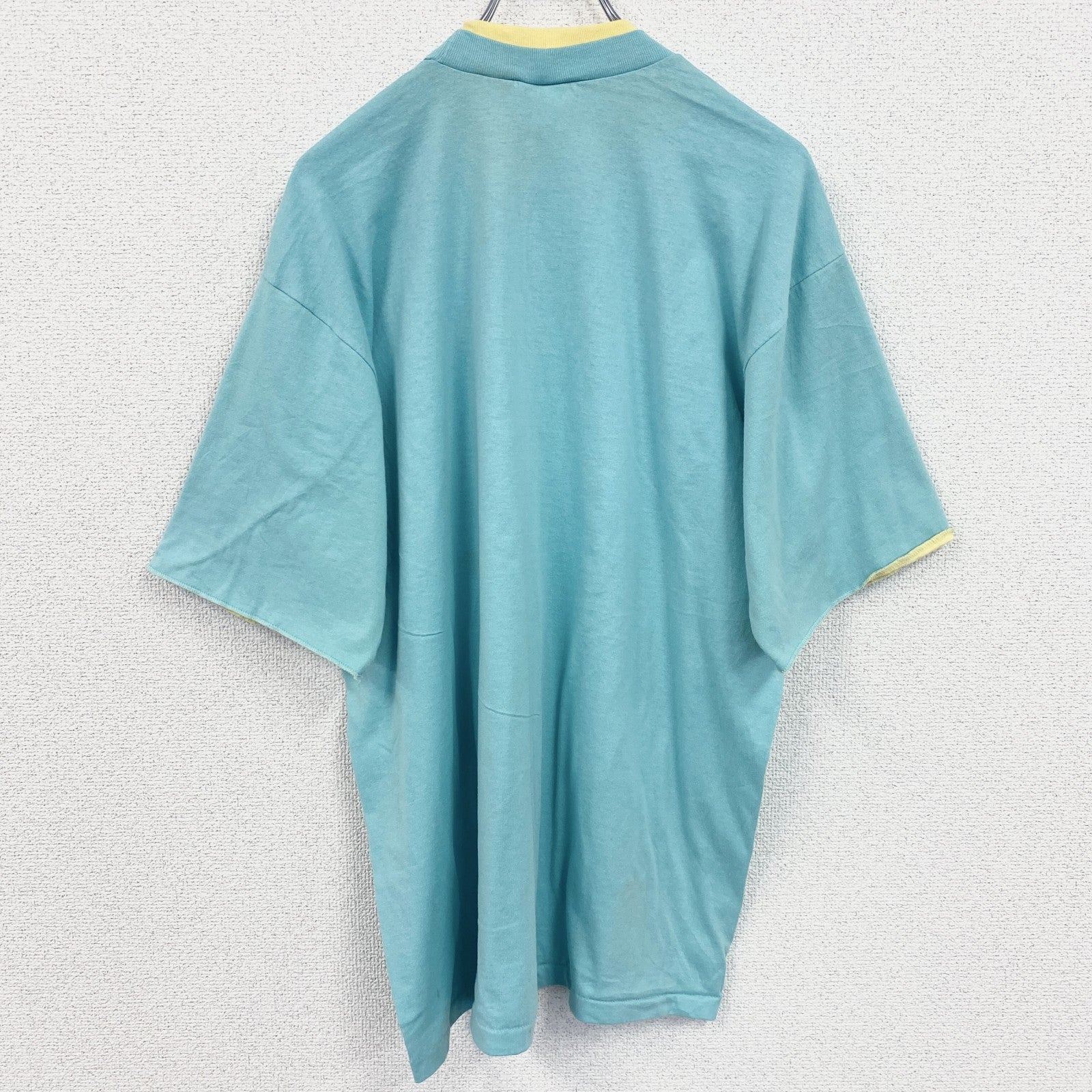 古着 used　90s　1994　半袖プリントTシャツ　ヴィンテージ　クルーネック　レトロデザイン　水色　ライトブルー　XLサイズ