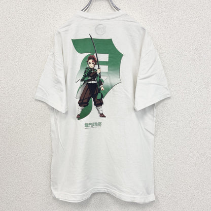 古着 used　DEMON SLAYER　半袖アニメプリントTシャツ　鬼滅の刃　竃門炭治郎　白　クルーネック　Lサイズ