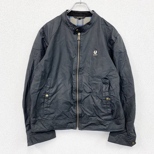 BELSTAFF　ベルスタッフ　オイルドジャケット　ライダースジャケット　スタンドカラー　黒　ブラック　44サイズ