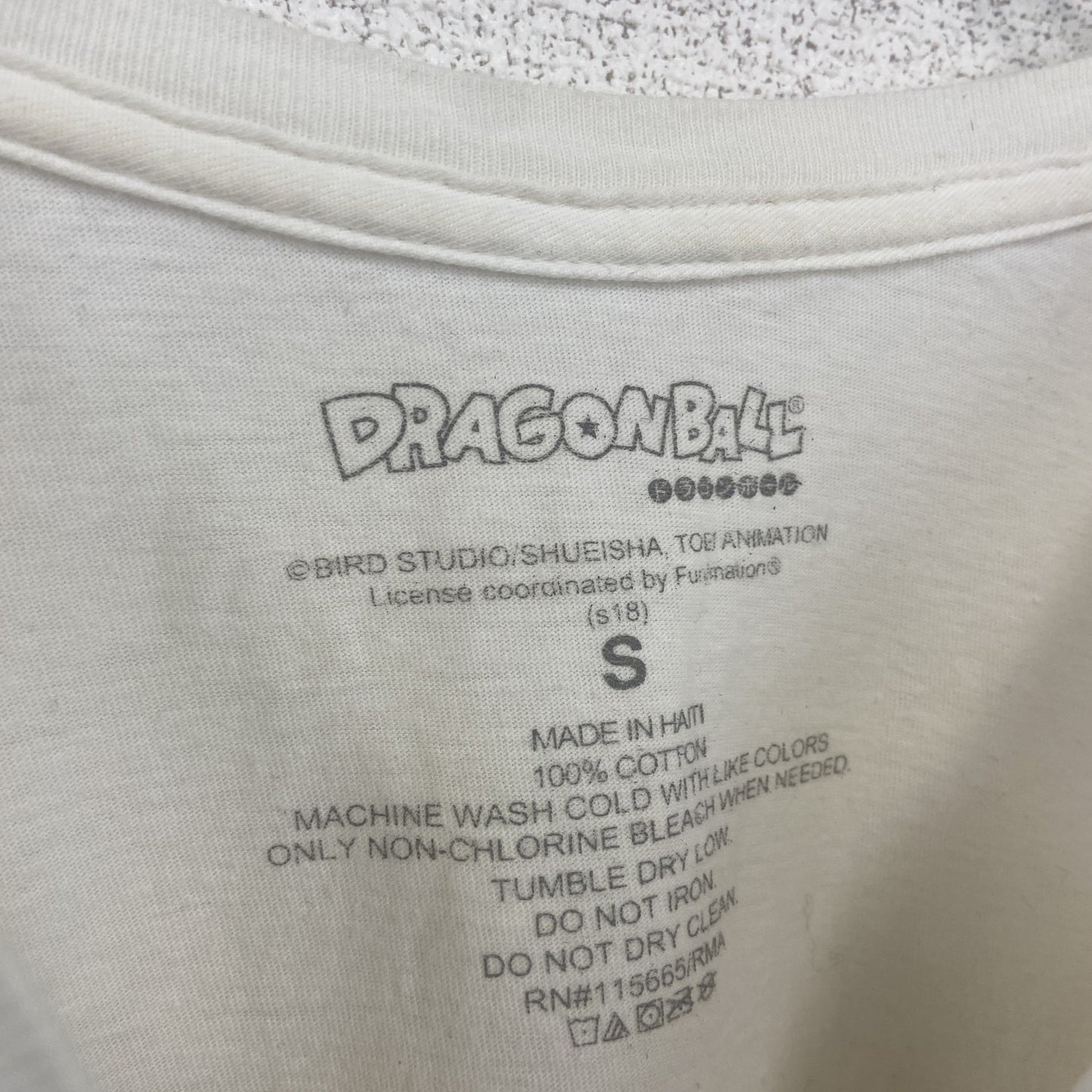 古着 used　DORAGONBALL ドラゴンボール　半袖オリジナルアニメプリントTシャツ　白　レトロ　クルーネック　Sサイズ