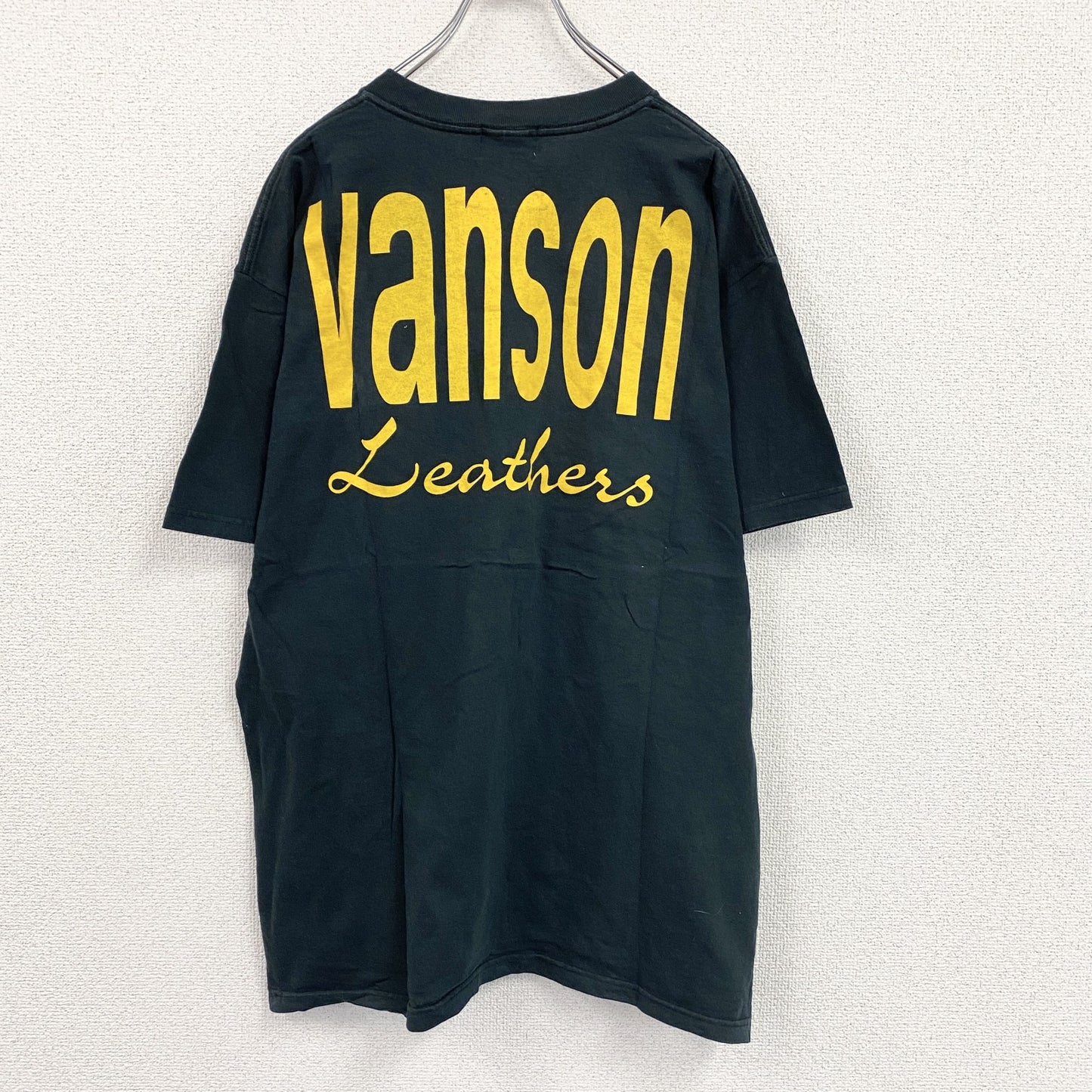 VANSON　バンソン　半袖プリントTシャツ　デカロゴ　黒　ブラック　Lサイズ