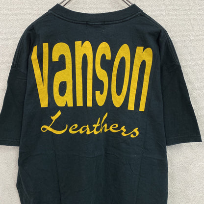 VANSON　バンソン　半袖プリントTシャツ　デカロゴ　黒　ブラック　Lサイズ