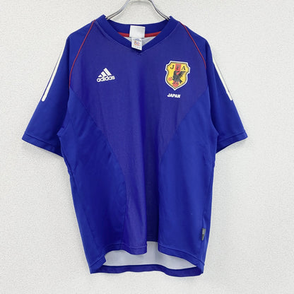 00s　adidas　アディダス　サッカー日本代表　ユニフォーム　ゲームシャツ　ヴィンテージ　青　ブルー　Oサイズ