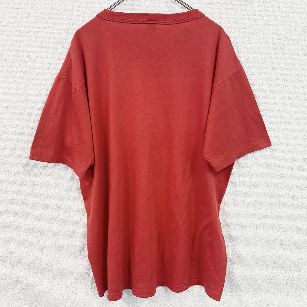古着 used　90s　RUSSELL ラッセル　半袖プリントTシャツ　ヴィンテージ　シングルステッチ　赤　レトロ　XLサイズ