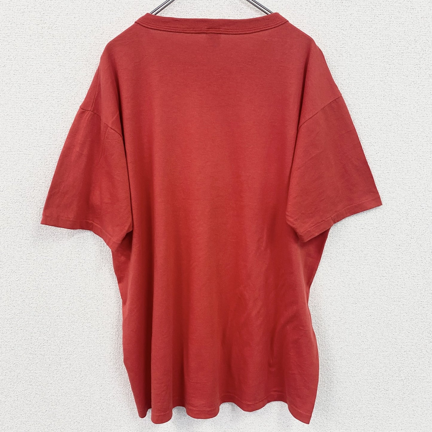 古着 used　90s　RUSSELL ラッセル　半袖プリントTシャツ　ヴィンテージ　シングルステッチ　赤　レトロ　XLサイズ