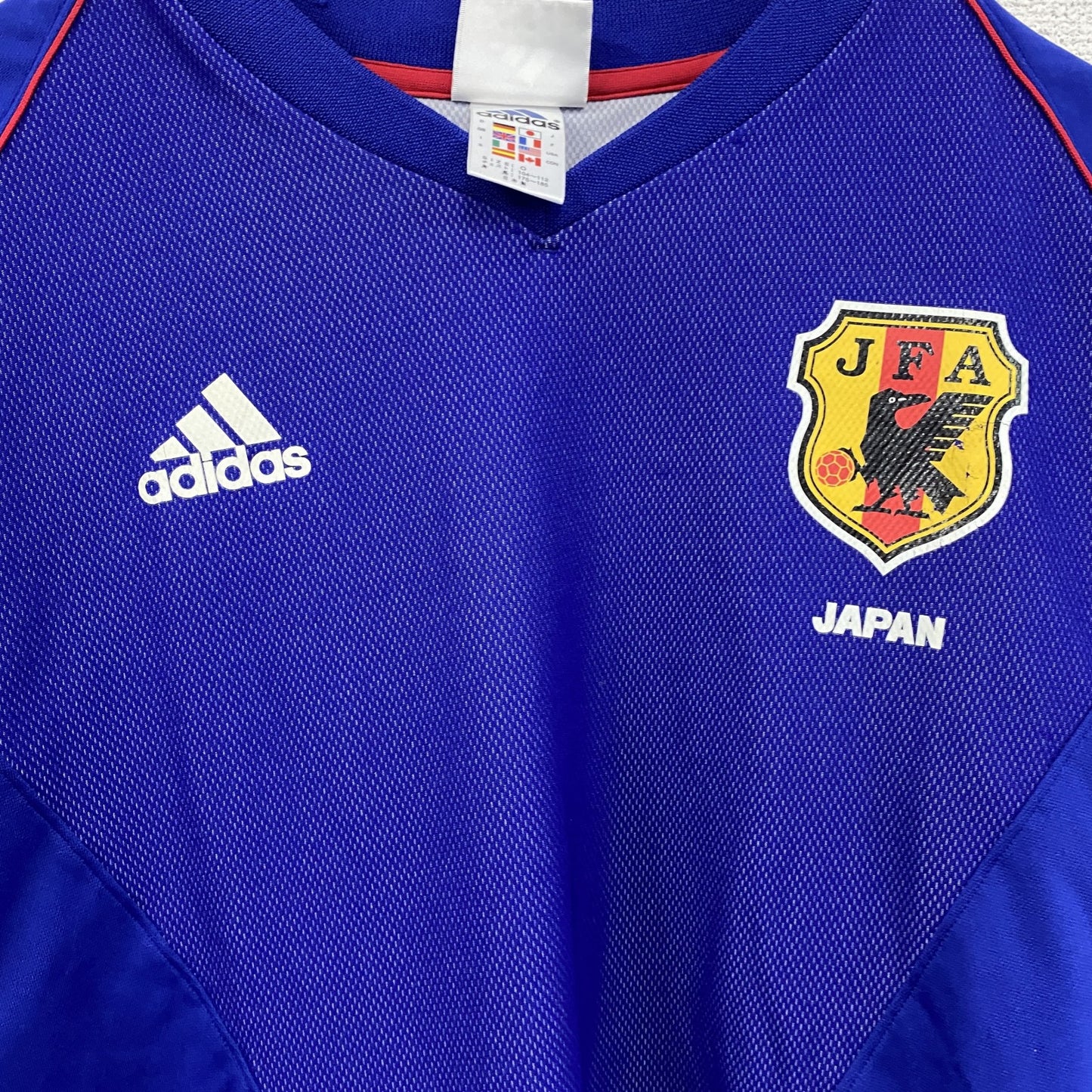 00s　adidas　アディダス　サッカー日本代表　ユニフォーム　ゲームシャツ　ヴィンテージ　青　ブルー　Oサイズ