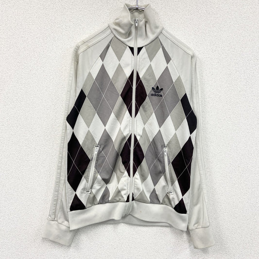 adidas　アディダス　トラックジャケット/ジャージ　アーガイル柄　マルチカラー　白　ホワイト　Sサイズ