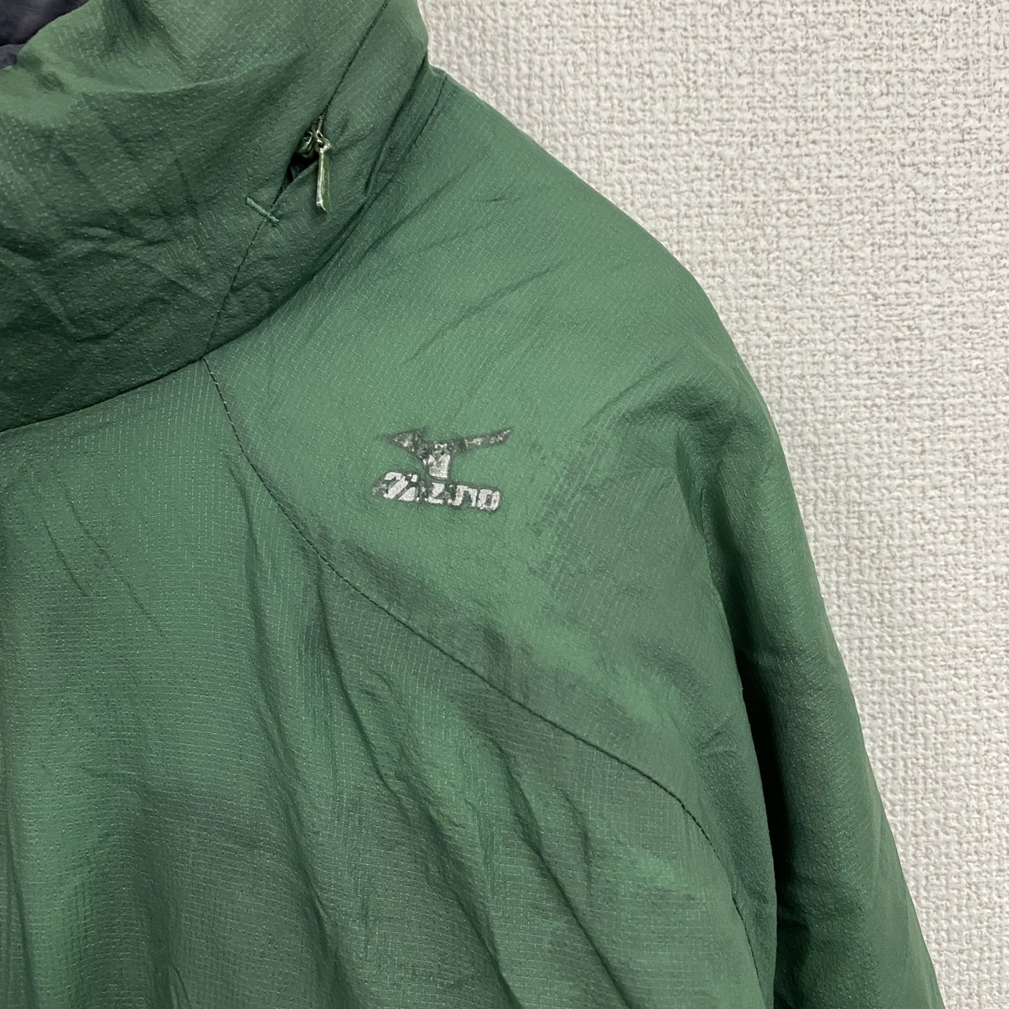 MIZUNO　ミズノ　BREATH THERMO　フルジップダウンジャケット　ダウン90%　緑　グリーン　Mサイズ