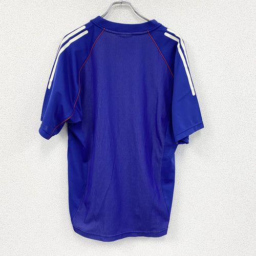 00s　adidas　アディダス　サッカー日本代表　ユニフォーム　ゲームシャツ　ヴィンテージ　青　ブルー　Oサイズ