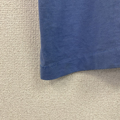 古着 used　90s　半袖プリントTシャツ　ヴィンテージ　シングルステッチ　花柄　水色　クルーネック　レトロ　Lサイズ