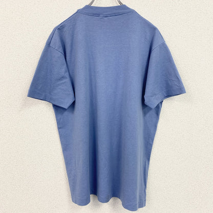 古着 used　90s　半袖プリントTシャツ　ヴィンテージ　シングルステッチ　花柄　水色　クルーネック　レトロ　Lサイズ