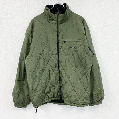 90s　Marmot　マーモット　キルティングジャケット　中綿入り　ヴィンテージ　カーキ　Lサイズ
