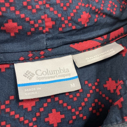 Columbia　コロンビア Omni-Wick　フルジップスウェットパーカー/フーディー　フェード　幾何学模様　紺　ネイビー　Mサイズ