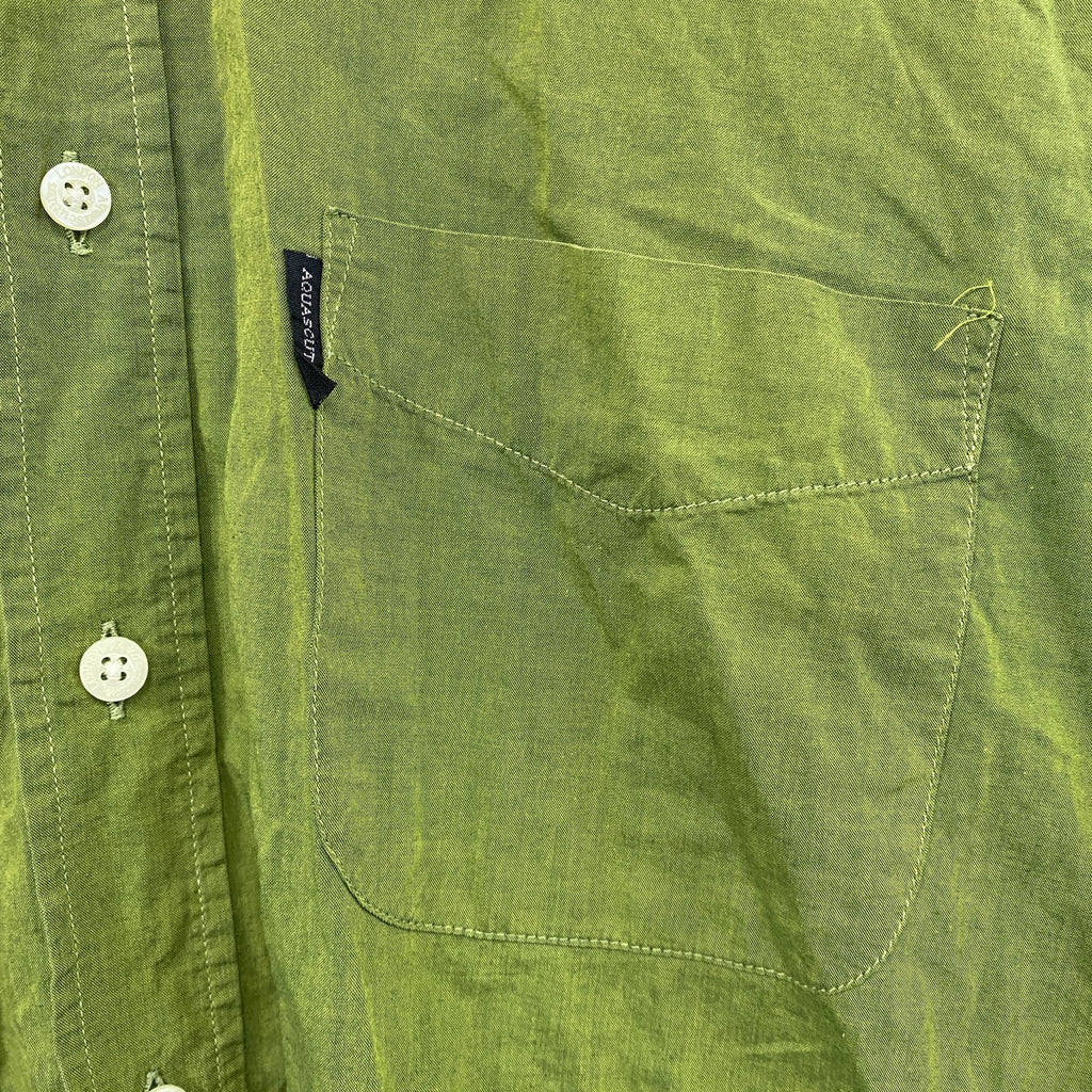 Aquascutum　アクアスキュータム　長袖シャツ　緑　グリーン　Mサイズ