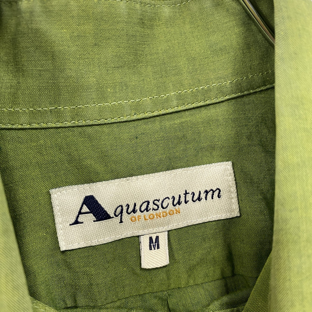 Aquascutum　アクアスキュータム　長袖シャツ　緑　グリーン　Mサイズ