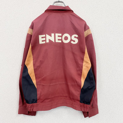 ENEOS　エネオス　ユニフォーム　作業着　ワークジャケット　フェード　デカロゴ　比翼仕立て　赤　レッド　XLサイズ