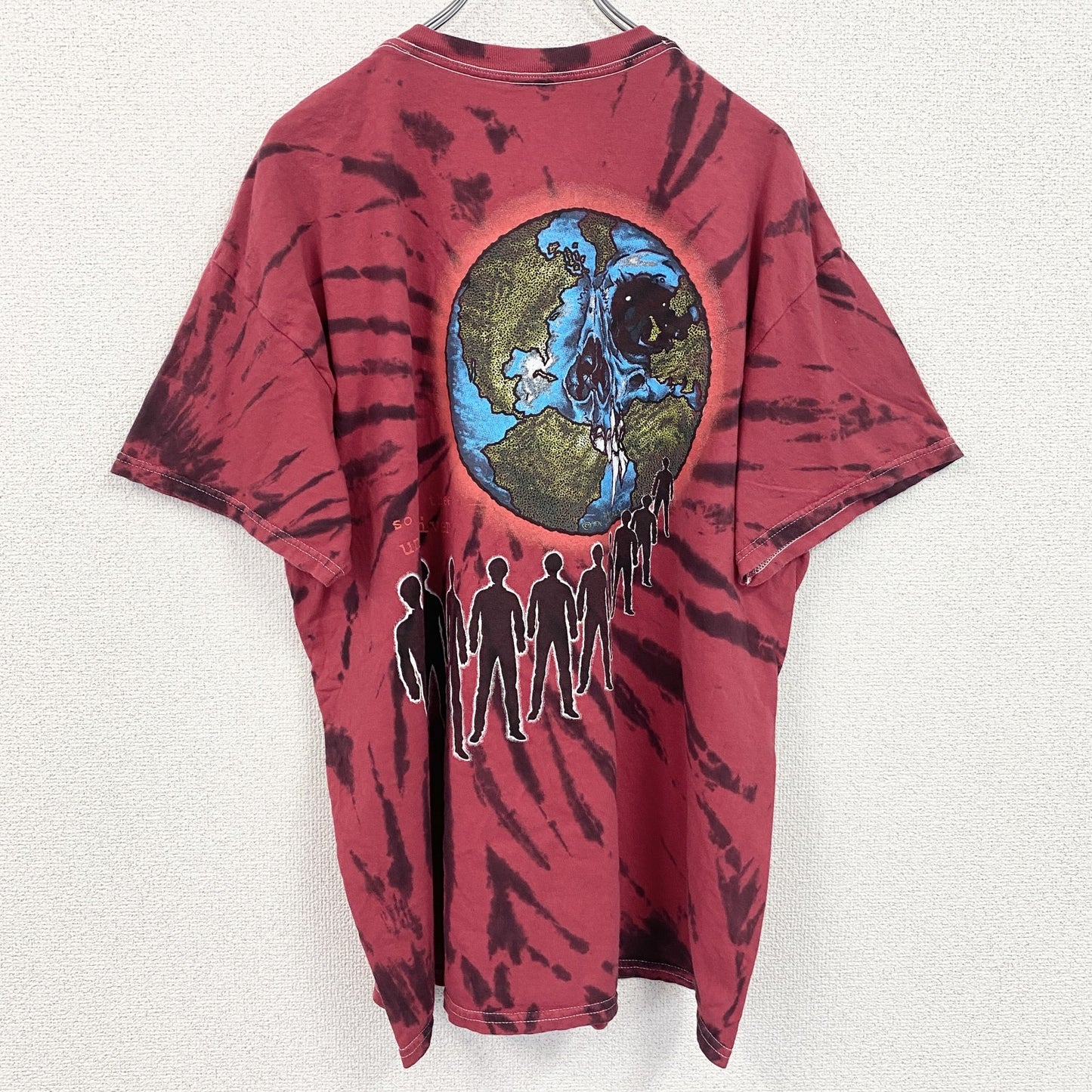 古着 used　METALLICA メタリカ　半袖バンドプリントTシャツ　タイダイ柄　クルーネック　赤黒　XLサイズ